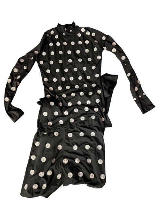 Zozo Other - ZOZO Suit Polka Dot Black Two-Piece Set - Long Sleeve Top & Leggings - Size 2 -